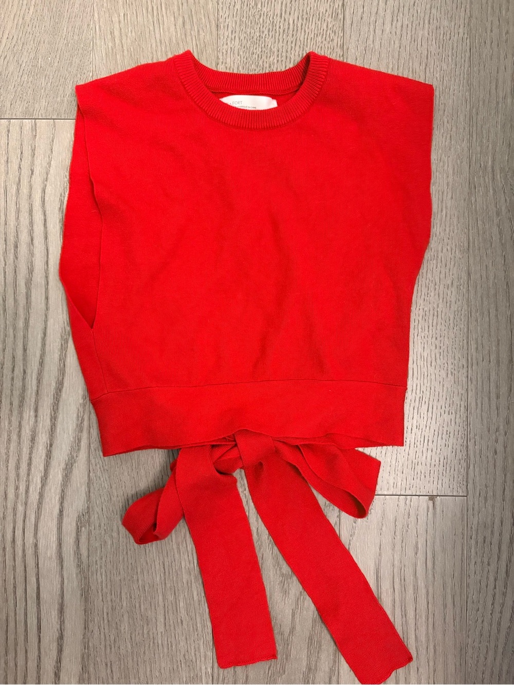 OAK + FORT Tie Back Knit Crop Top